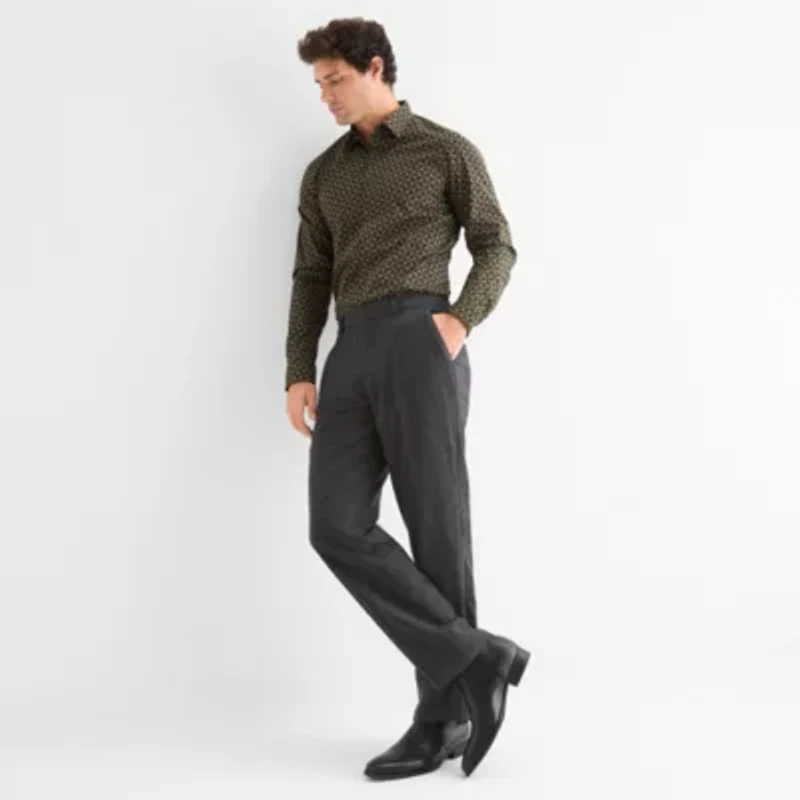 J. Ferrar Mens Straight Fit Dress Flat Front Pant