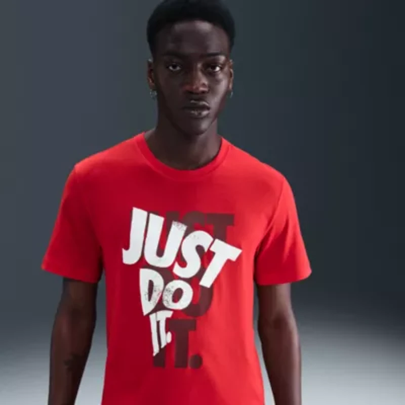 Nike Just Do It Mens Crew Neck Short Sleeve Regular Fit Big and Tall Graphic T-Shirt