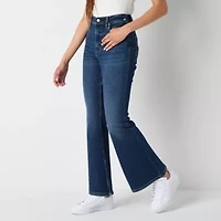 Arizona Juniors Short Womens High Rise Flare Leg Jean