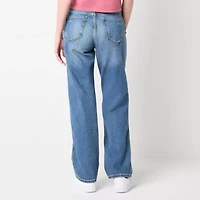 Arizona Womens Juniors Short High Rise Straight Leg Jean