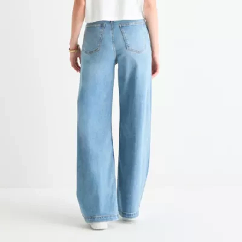 Arizona Juniors Short Womens Highest Rise Wide Leg Jean