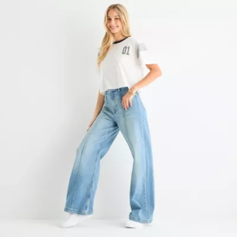 Arizona Juniors Short Womens Highest Rise Wide Leg Jean