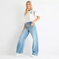 Arizona Juniors Short Womens Highest Rise Wide Leg Jean