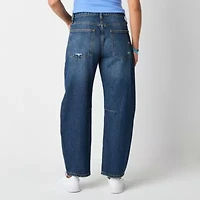 Arizona Juniors Barrel Womens Mid Rise Baggy Fit Jean