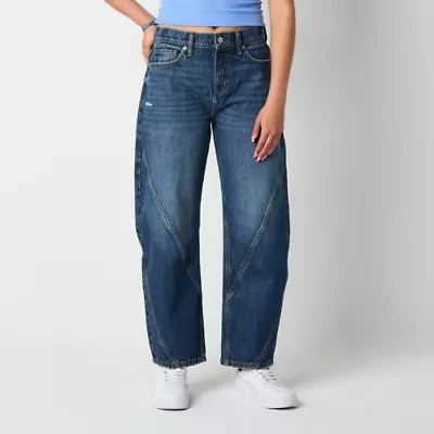 Arizona Juniors Barrel Womens Mid Rise Baggy Fit Jean