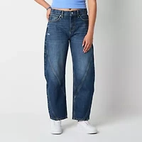 Arizona Juniors Barrel Womens Mid Rise Baggy Fit Jean
