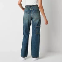 Arizona Womens Juniors Short Highest Rise Straight Leg Jean