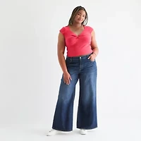 Arizona Juniors Short Womens Low Rise Baggy Fit Jean