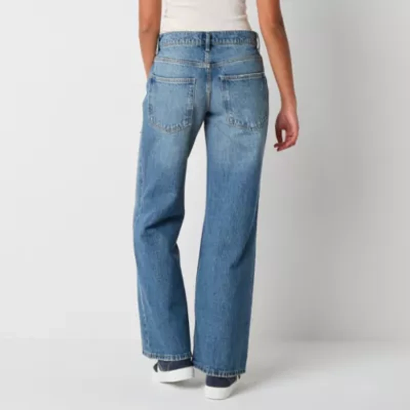 Arizona Womens Juniors Short Low Rise Baggy Fit Jean