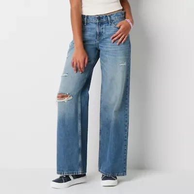 Arizona Womens Juniors Short Low Rise Baggy Fit Jean