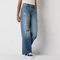 Arizona Womens Juniors Short Low Rise Baggy Fit Jean
