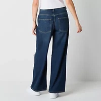 Arizona Juniors Short Airy Drape Womens Low Rise Baggy Fit Jean