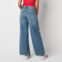 Arizona Airy Drape Womens Juniors Short Low Rise Baggy Fit Jean