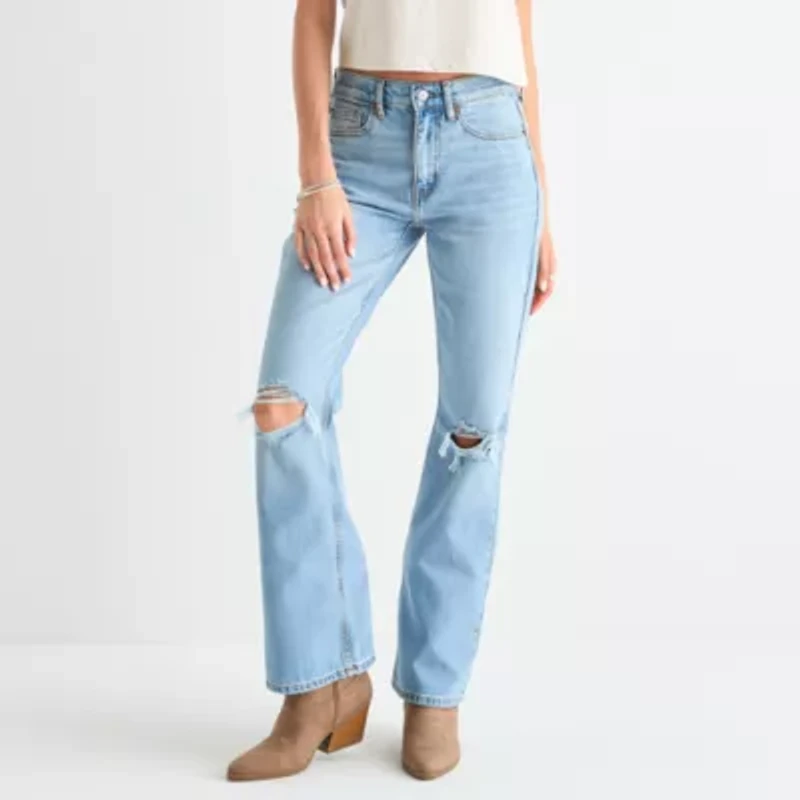 Arizona-Juniors Short Womens High Rise Bootcut Jean
