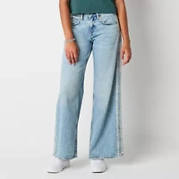 Arizona Airy Drape Womens Juniors Short Mid Rise Baggy Fit Jean