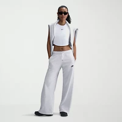 Nike Sportswear Club Fleece Womens Mid Rise Wide Leg Sweatpants