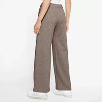 Nike Club Womens Comfort Waistband Drawstring Waist Wide Leg Mid Rise Fleece Sweatpant