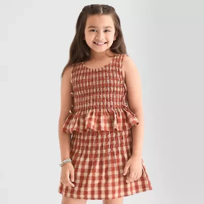 Eyeshadow Big Kid Girls Round Neck Sleeveless Tank Top