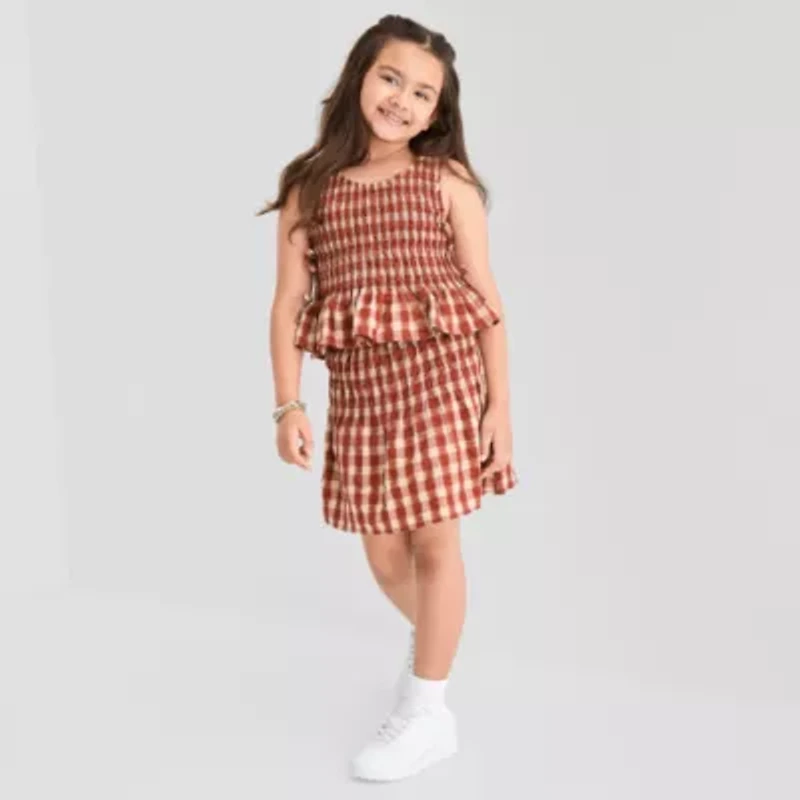 Eyeshadow Big Kid Girls Round Neck Sleeveless Tank Top