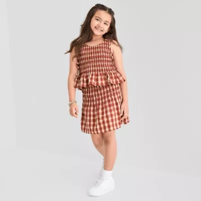 Eyeshadow Big Kid Girls Round Neck Sleeveless Tank Top