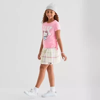 Side Cinch Little & Big Kid Girls Crew Neck Short Sleeve Regular Fit Hello Kitty Graphic T-Shirt
