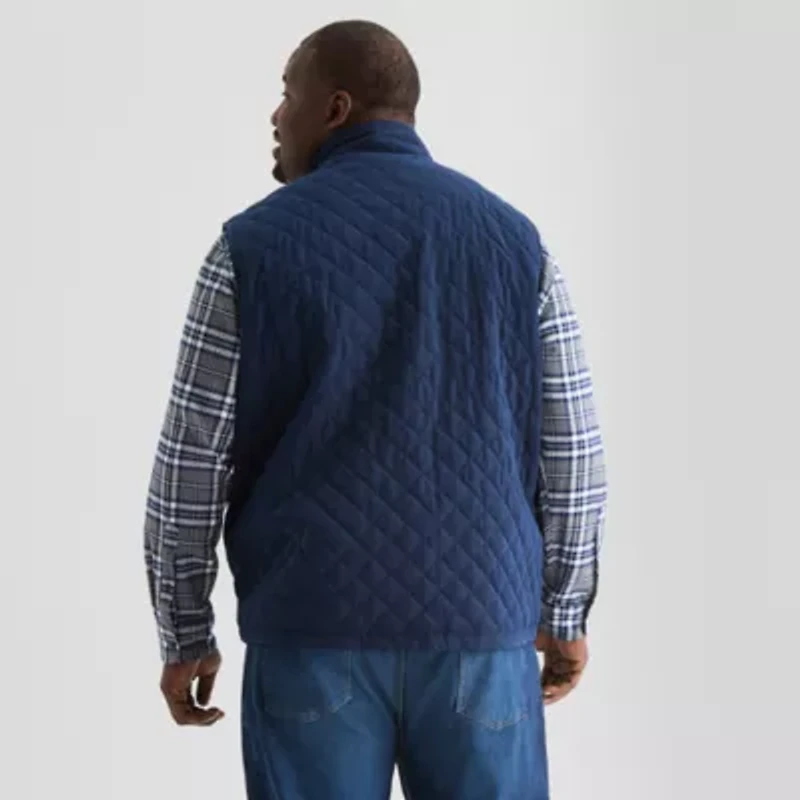 St. John's Bay Brushed Quilted Mens Heavyweight Plus Vest