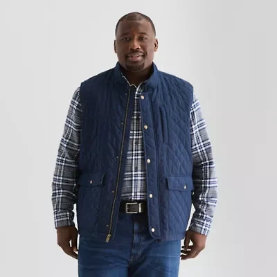 St. John's Bay Brushed Quilted Mens Heavyweight Plus Vest