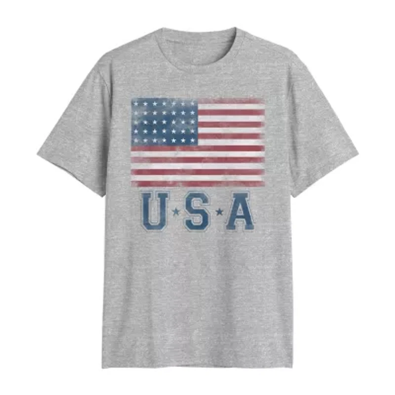 Mens Crew Neck Short Sleeve Regular Fit Big and Tall Graphic T-Shirt