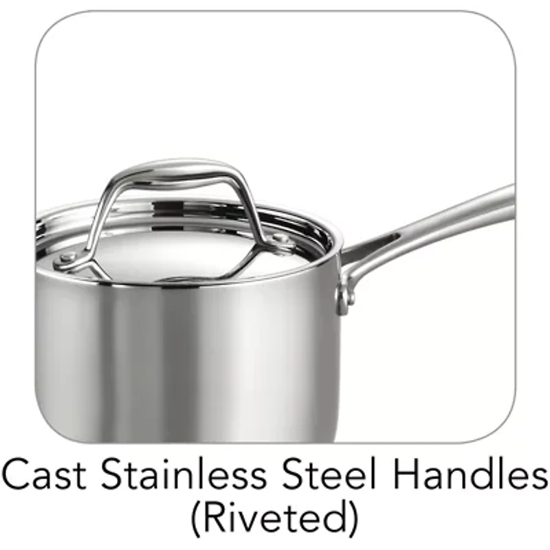 Tramontina Gourmet Tri-Ply Clad 18/10 Stainless Steel Induction-Ready Saucepan with Lid