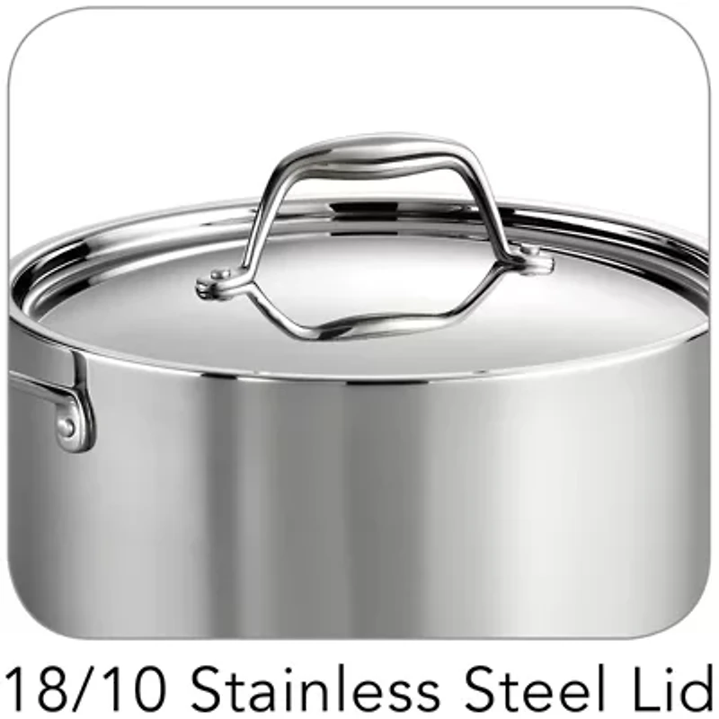Tramontina Gourmet 8-qt. Tri-Ply Clad 18/10 Stainless Steel Induction-Ready Stock Pot with Lid