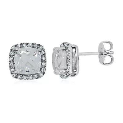 Lab-Created White Sapphire Sterling Silver Earrings