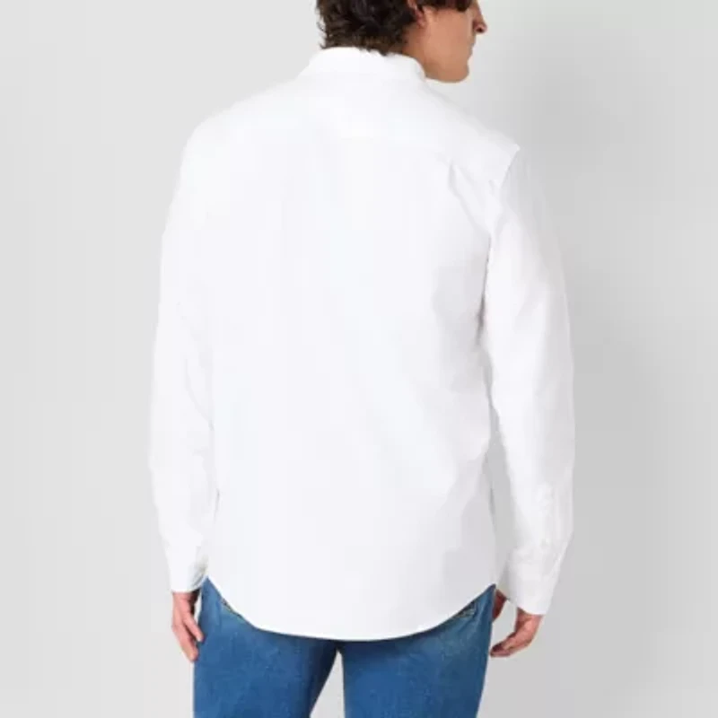 mutual weave Big and Tall Mens Regular Fit Long Sleeve Button-Down Oxford Shirt