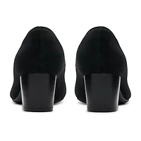 Clarks Ellanie Hope Womens Closed Toe Block Heel Pumps Wide Width