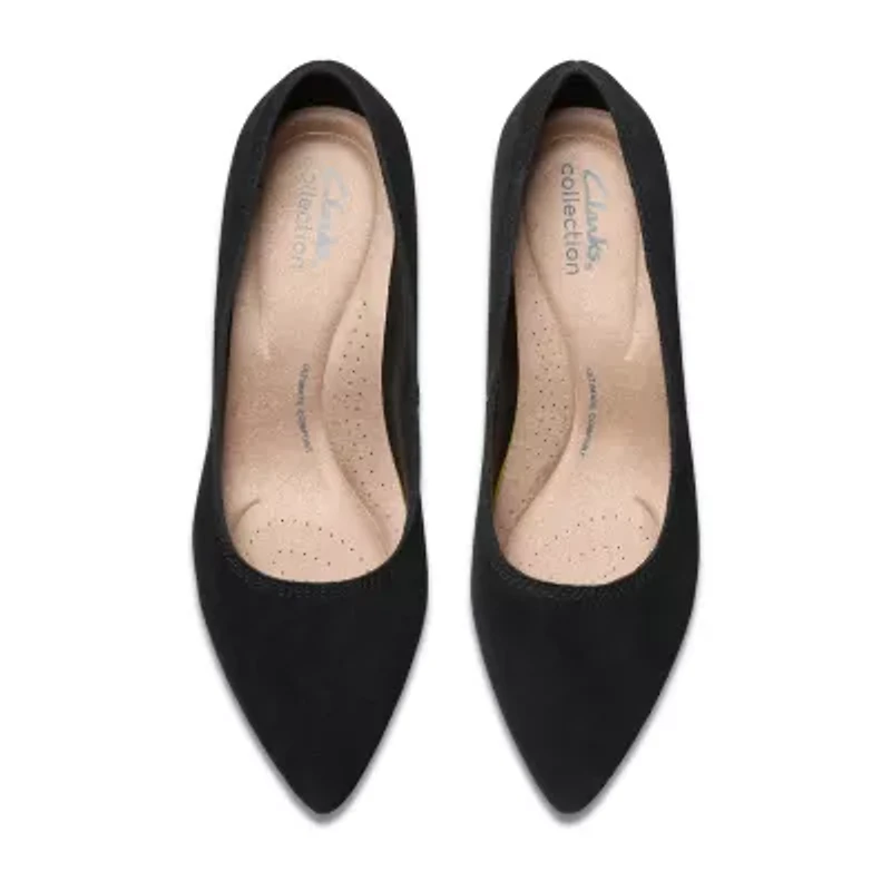 Clarks Ellanie Hope Womens Closed Toe Block Heel Pumps Wide Width