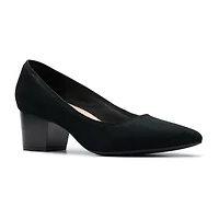 Clarks Ellanie Hope Womens Closed Toe Block Heel Pumps Wide Width