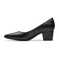 Clarks Ellanie Hope Womens Pointed Closed Toe Block Heel Pumps