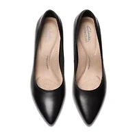 Clarks Ellanie Hope Womens Pointed Closed Toe Block Heel Pumps