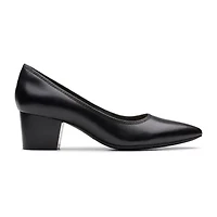 Clarks Ellanie Hope Womens Pointed Closed Toe Block Heel Pumps