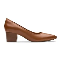 Clarks Elanie Hope Womens Closed Toe Stacked Heel Pumps