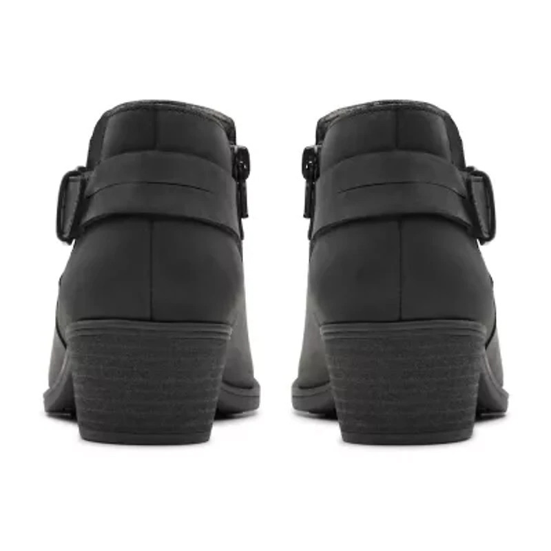Clarks Womens Charlten Rae Stacked Heel Booties