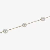 10K Gold Cultured Freshwater Pearl Station Necklace