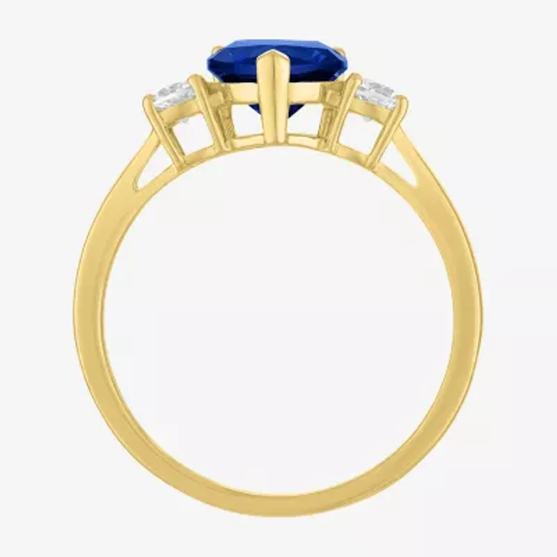 Gemstone 10K Gold Heart Cocktail Ring