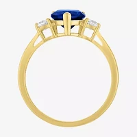 Gemstone 10K Gold Heart Cocktail Ring