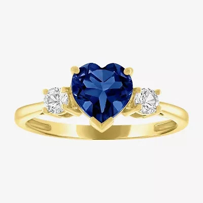 Gemstone 10K Gold Heart Cocktail Ring