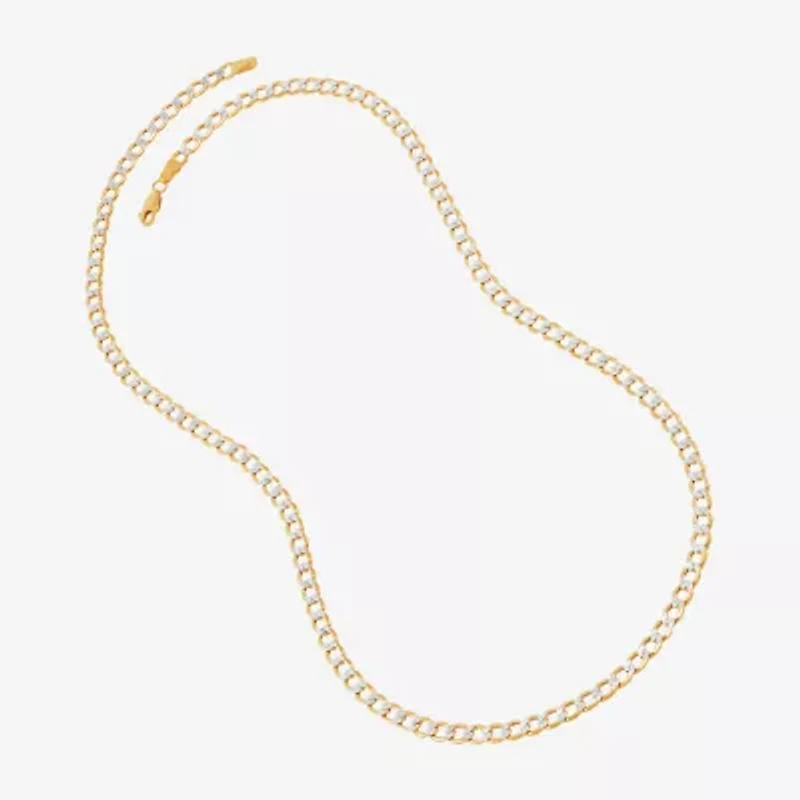 Unisex Adult 10K Gold 26 Inch Curb Chain Necklace