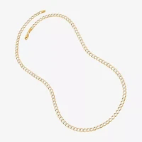 Unisex Adult 10K Gold 26 Inch Curb Chain Necklace