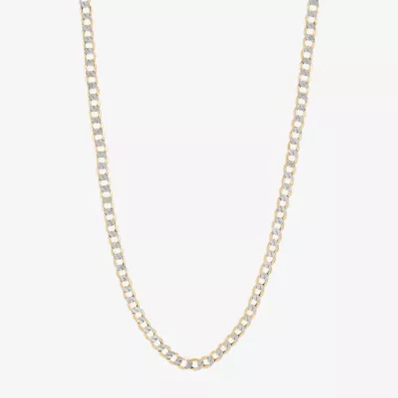 Unisex Adult 10K Gold 26 Inch Curb Chain Necklace