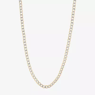 Unisex Adult 10K Gold 26 Inch Curb Chain Necklace