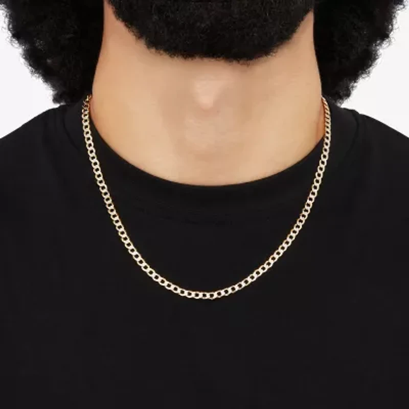 Unisex Adult 10K Gold 26 Inch Curb Chain Necklace