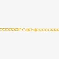 Made in Italy Unisex Adult 10K Gold 7.5 Inch Hollow Curb Chain Bracelet